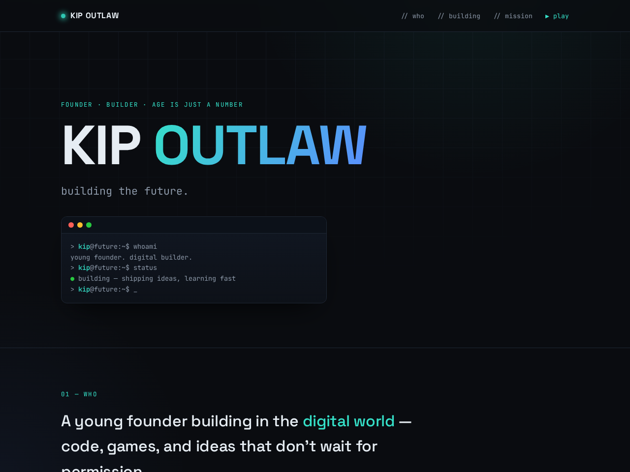 Kip Outlaw live site preview
