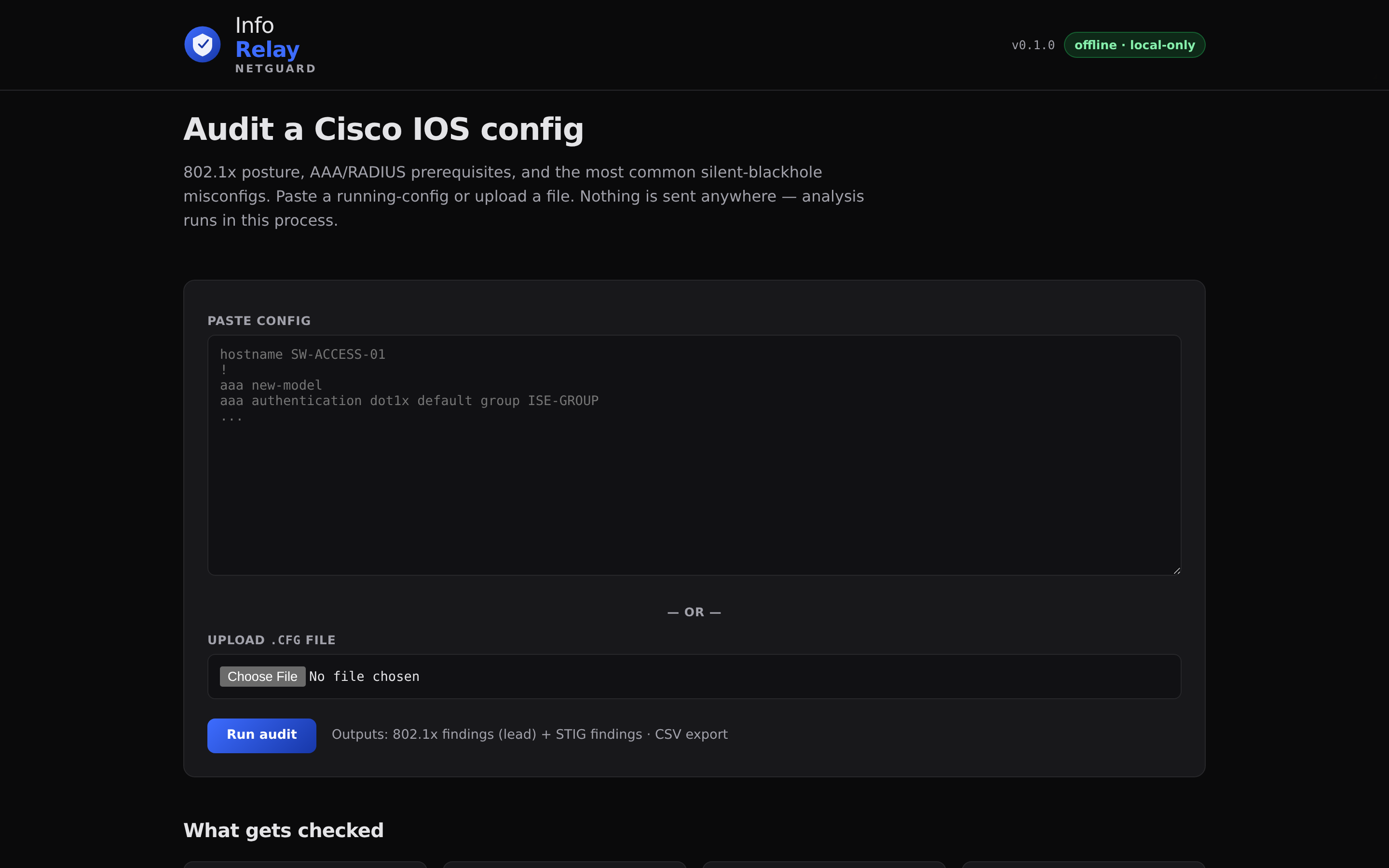 InfoRelay NetGuard live site preview